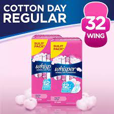 whisper regular with wings 32 pads